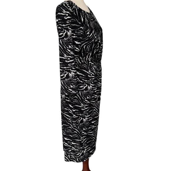 Kenneth Cole New York Zebra Print Ruched Front Sheath Dress, Size Med. - Picture 5 of 8